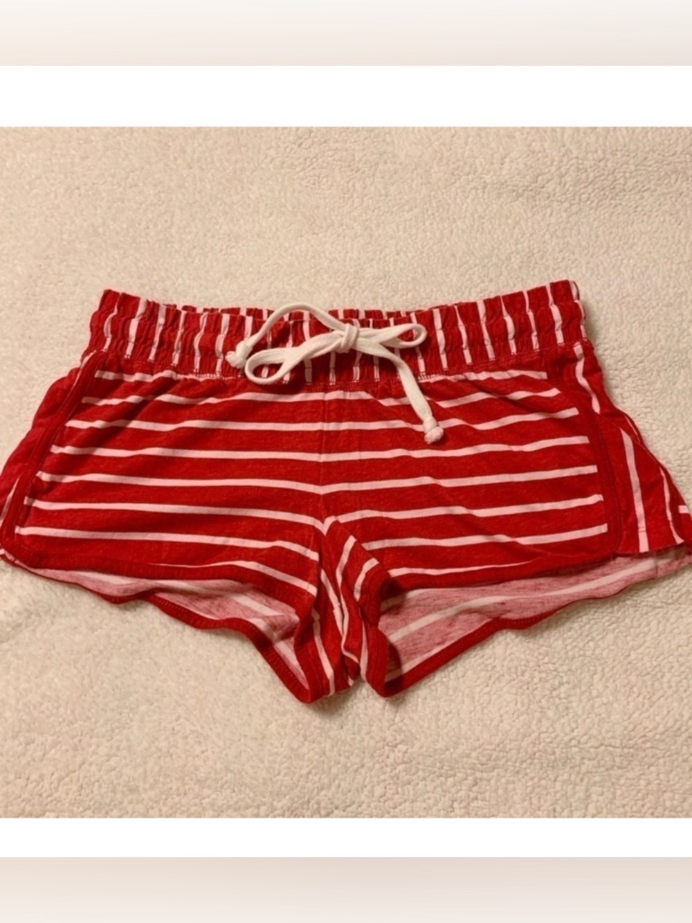 Cozy Zoe Red & White Striped Pajama Shorts